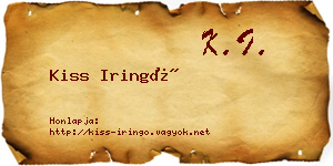 Kiss Iringó névjegykártya